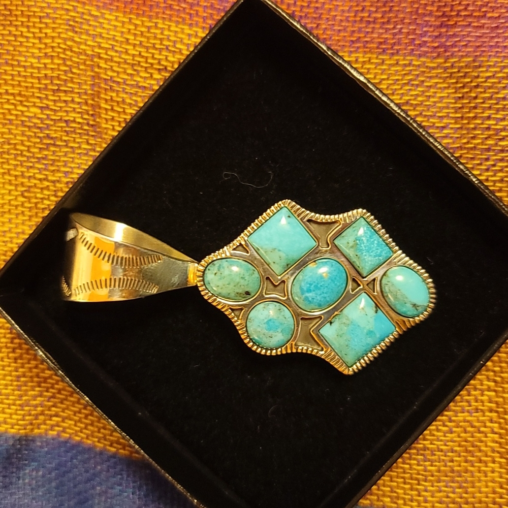 Jay King Desert Rose Trading Company Turquoise & .925 Pendant